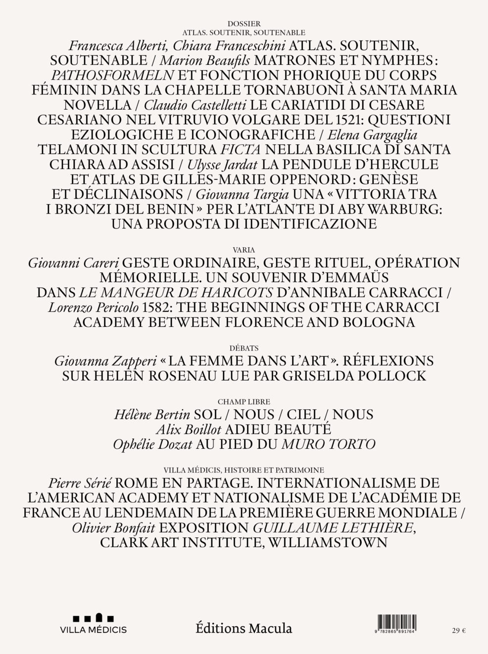 Studiolo n° 20 – Dossier « Atlas. Soutenir, soutenable » Éditions Macula