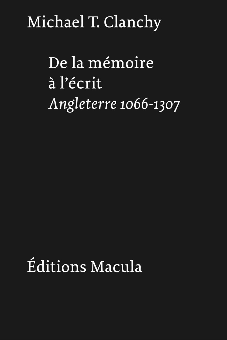 De la mémoire à l'écrit Éditions Macula